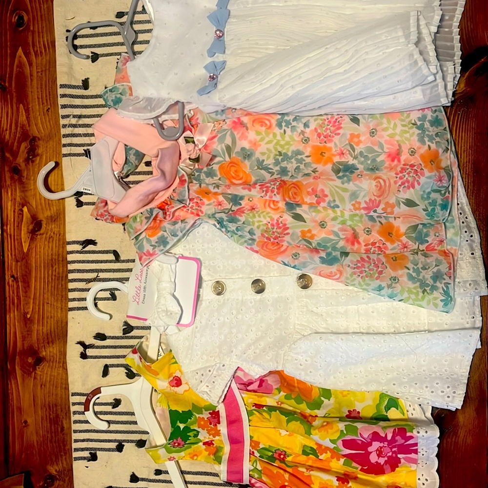 4 baby girl spring dresses 12-18 mos; 2 nwt